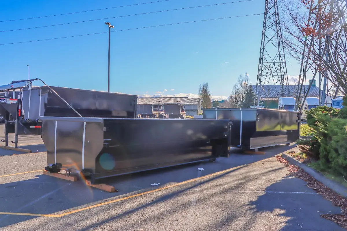 Roll-off dumpster ready for waste disposal at job site for Commercial Dumpster Rental in Georgetown